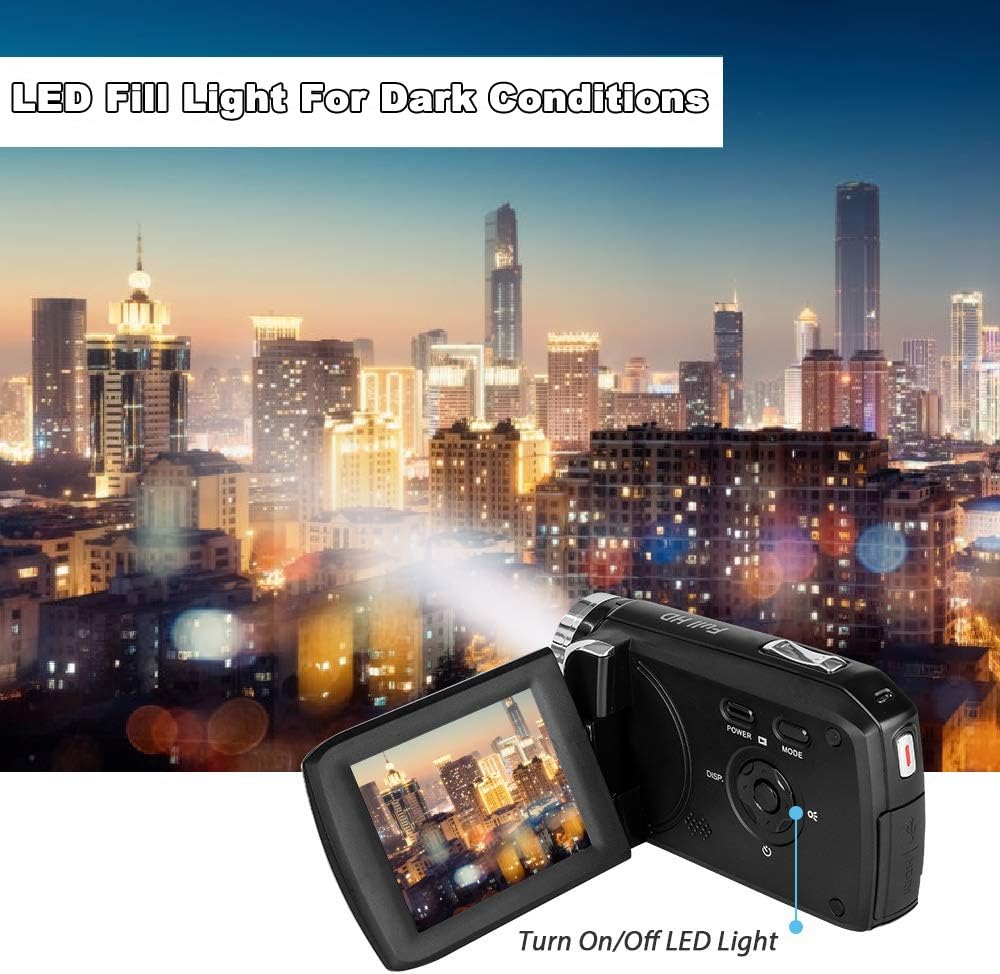 Kids Video Camcorder FHD 1080P 12.0MP 2.8 Inch LCD 8X Digital Zoom Camera Black Pack of 2 P8468