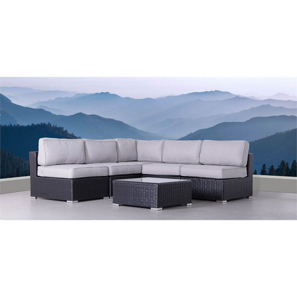 6-Piece Sectional Set with Cushions in Black/Gray B4029