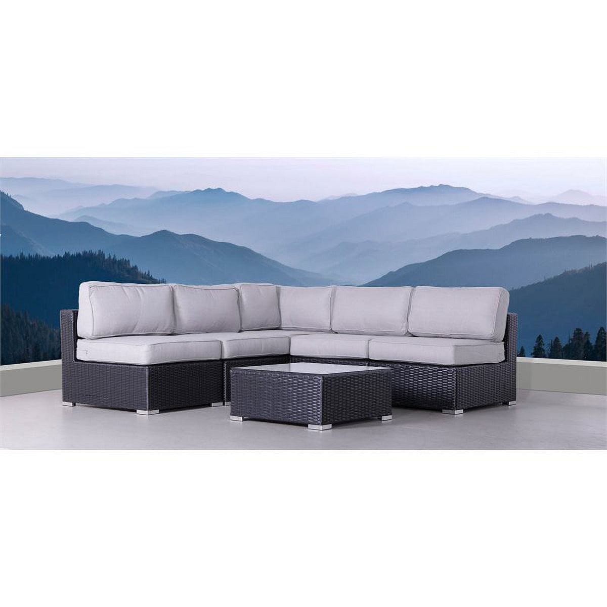 6-Piece Sectional Set with Cushions in Black/Gray B4029