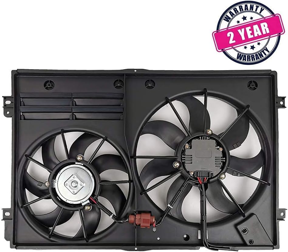 Dual Radiator & Condenser Cooling Fan Assembly for Volkswagen Jetta 2.0L VW Tiguan Audi A3 TT Q2719