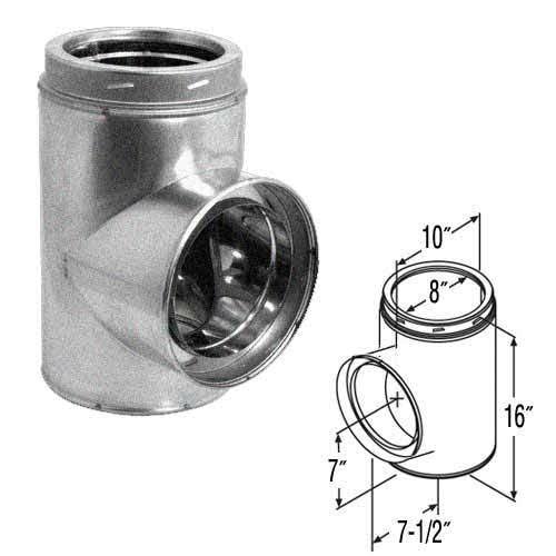 8x22 Diameter Galvalume Tee with Cap Z9457