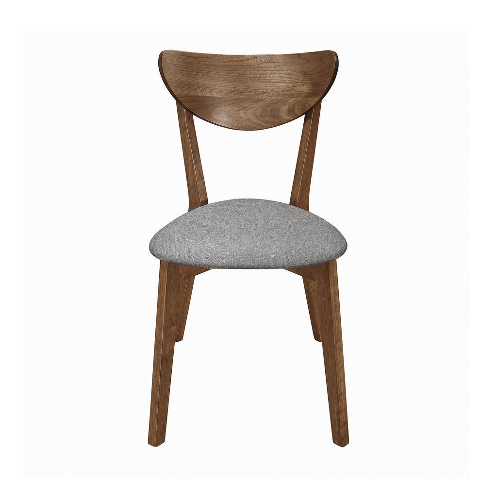 Upholstered Dining Chairs Grey and Natural Walnut (Set of 2) Q48020