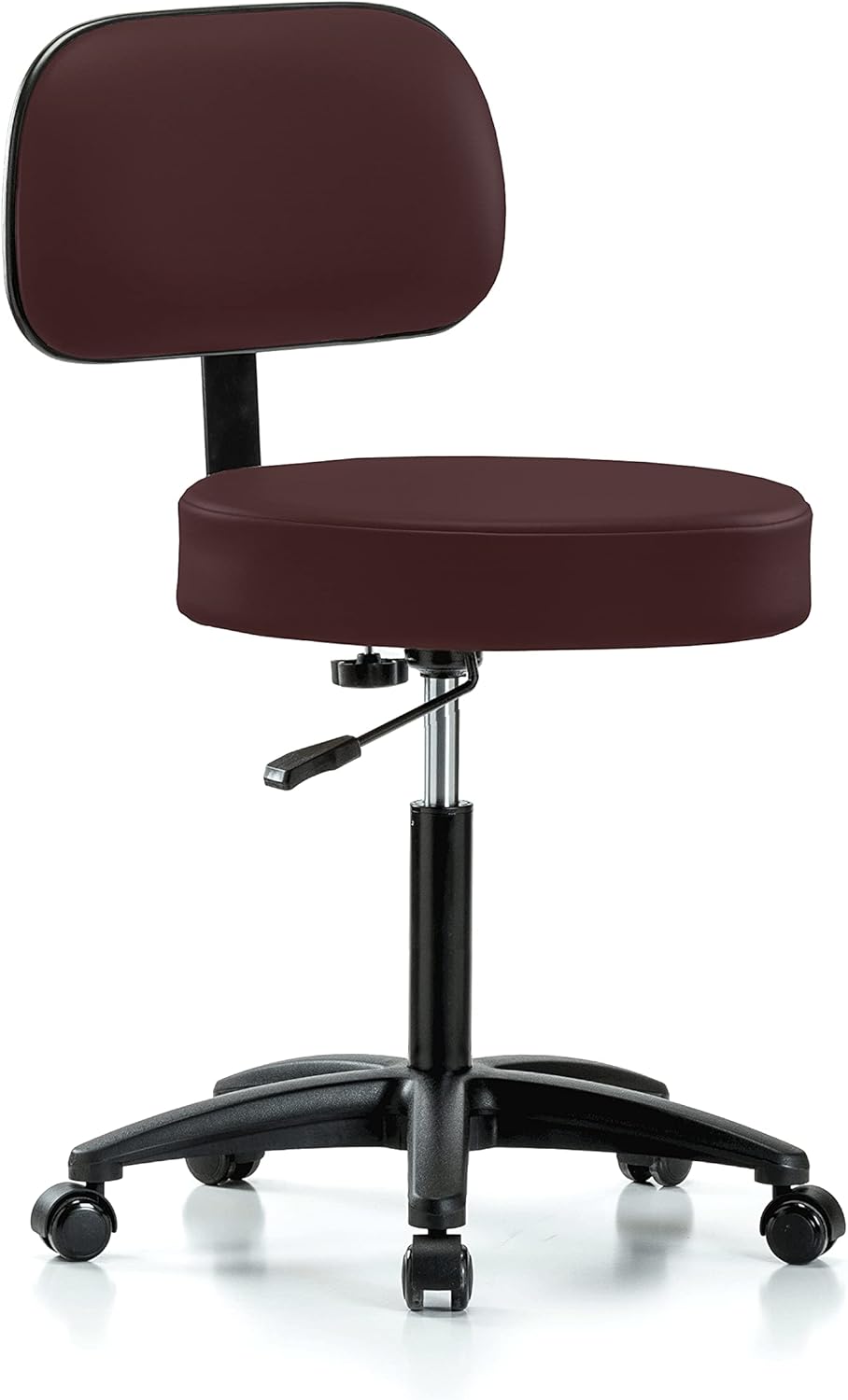 Rolling Height Adjustable Exam Stool with Back C726
