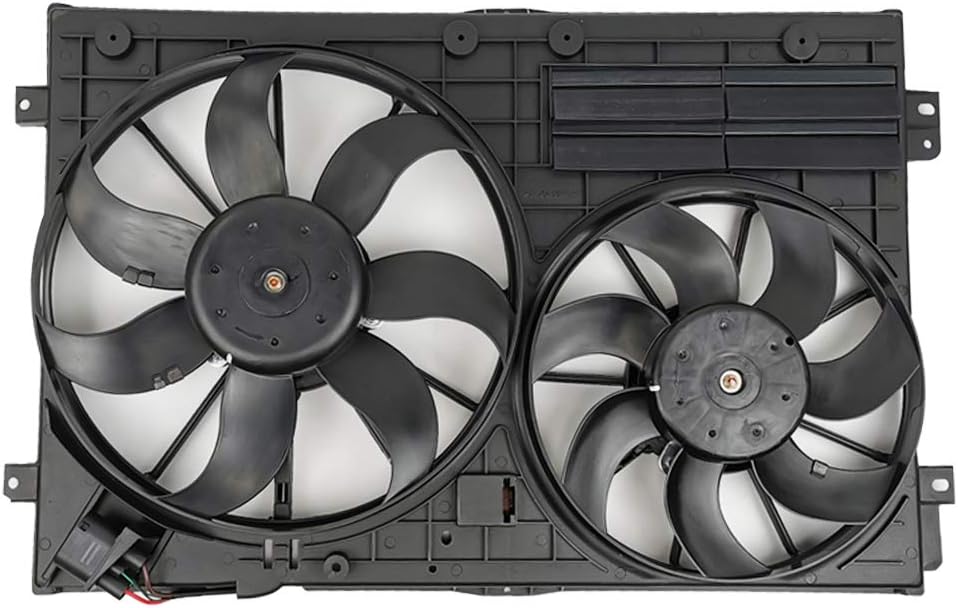 Dual Radiator & Condenser Cooling Fan Assembly for Volkswagen Jetta 2.0L VW Tiguan Audi A3 TT Q2719