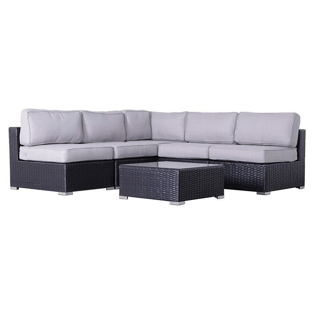 6-Piece Sectional Set with Cushions in Black/Gray B4029