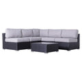 6-Piece Sectional Set with Cushions in Black/Gray B4029