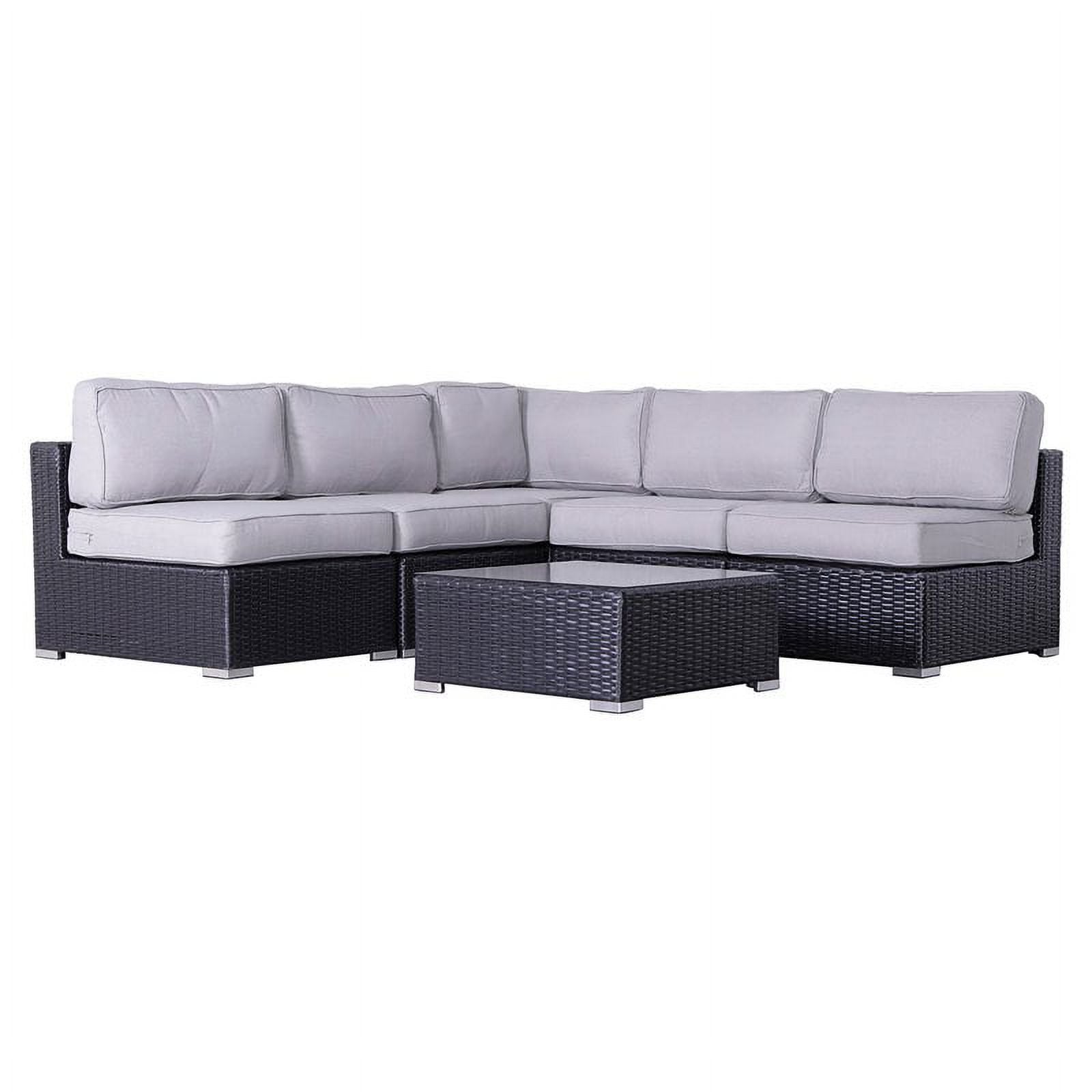 6-Piece Sectional Set with Cushions in Black/Gray B4029