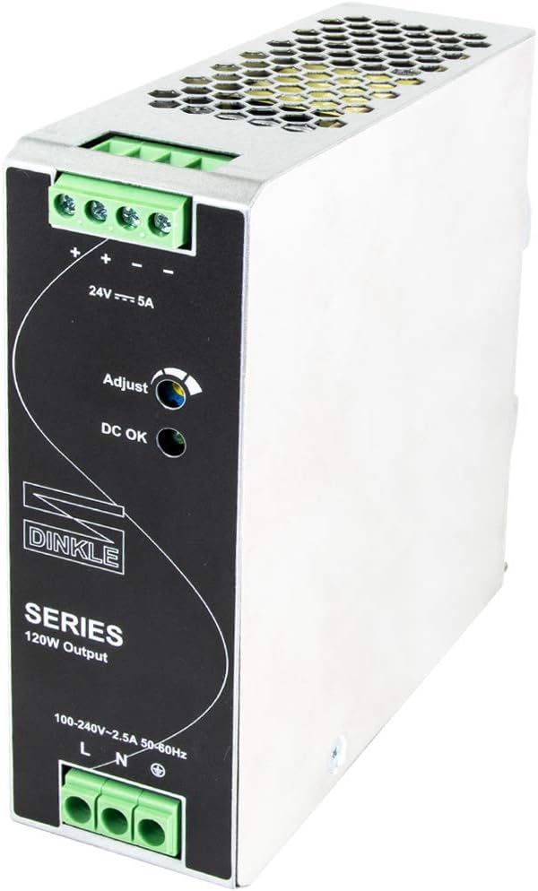 24V DC 120W 5A DIN-Rail Power Supply, Pack of 2 V68009
