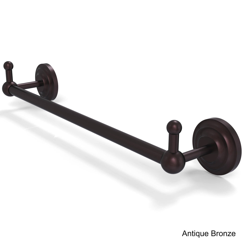 Satin Nickel 24 inch Towel Bar with Integrated Hooks D281