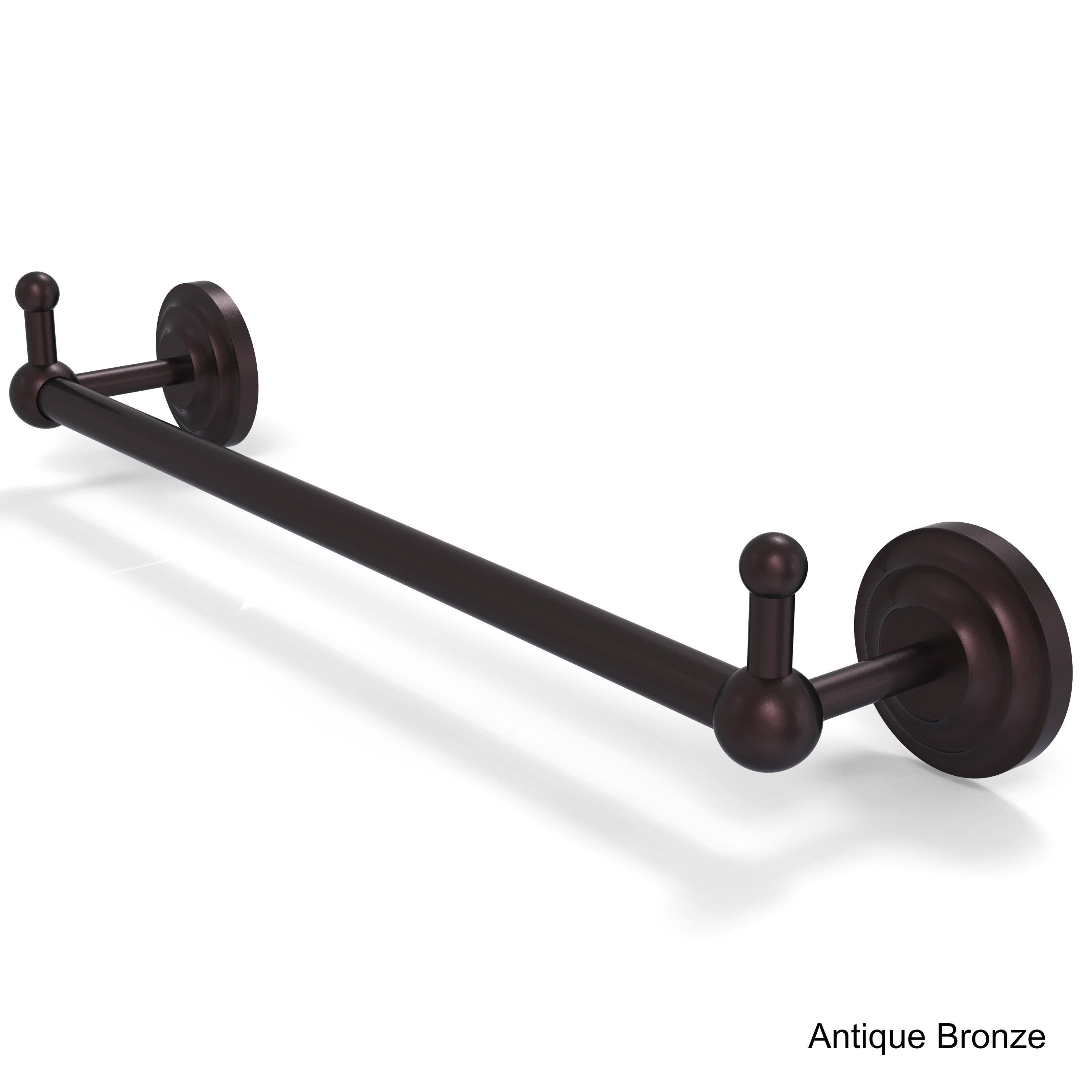 Satin Nickel 24 inch Towel Bar with Integrated Hooks D281