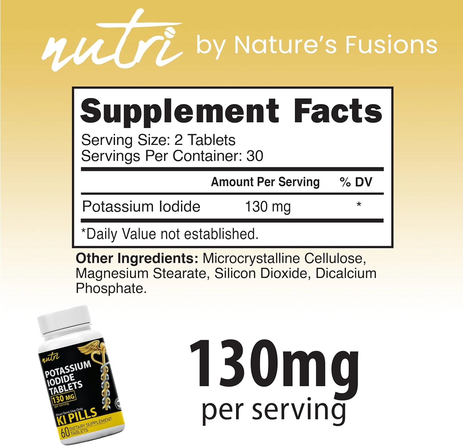 Potassium Iodide Tablets 130 mg (300 Tablets) Pack of 2 H846365