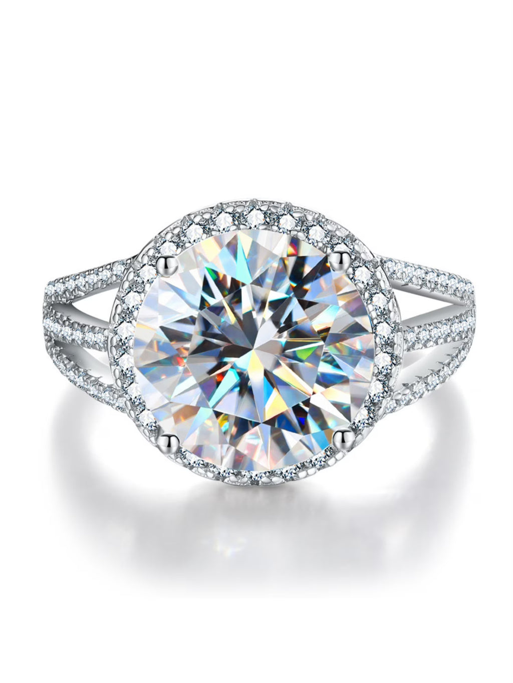 5ct Round Cut Moissanite 925 Sterling Silver Ring W240