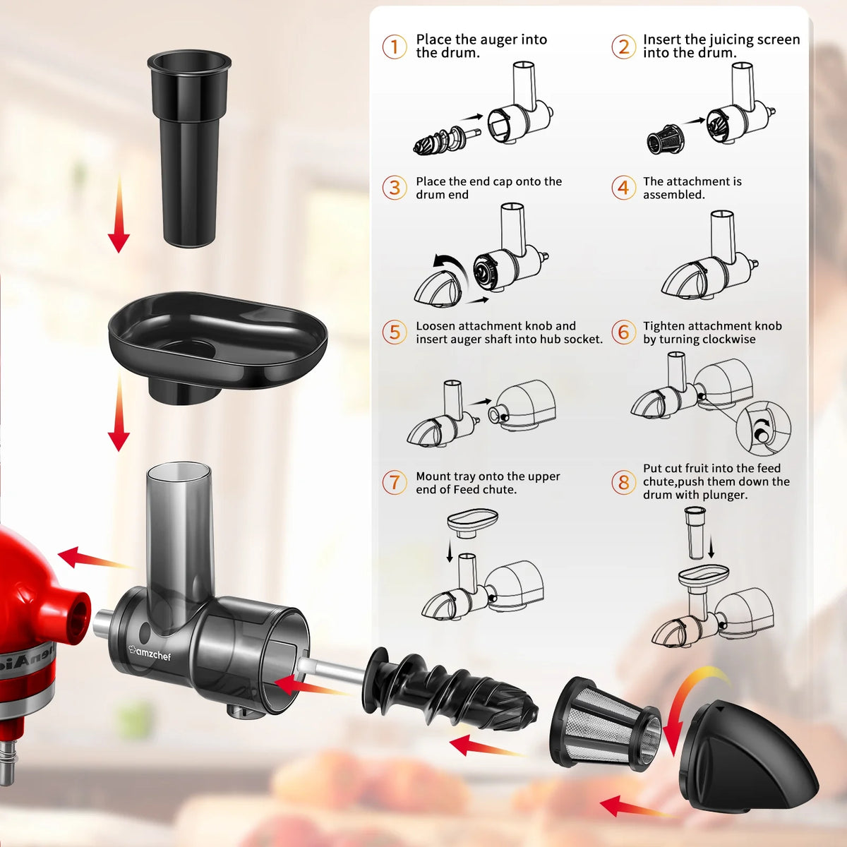 Black Citrus Juicer Attachment for Stand Mixers M6371