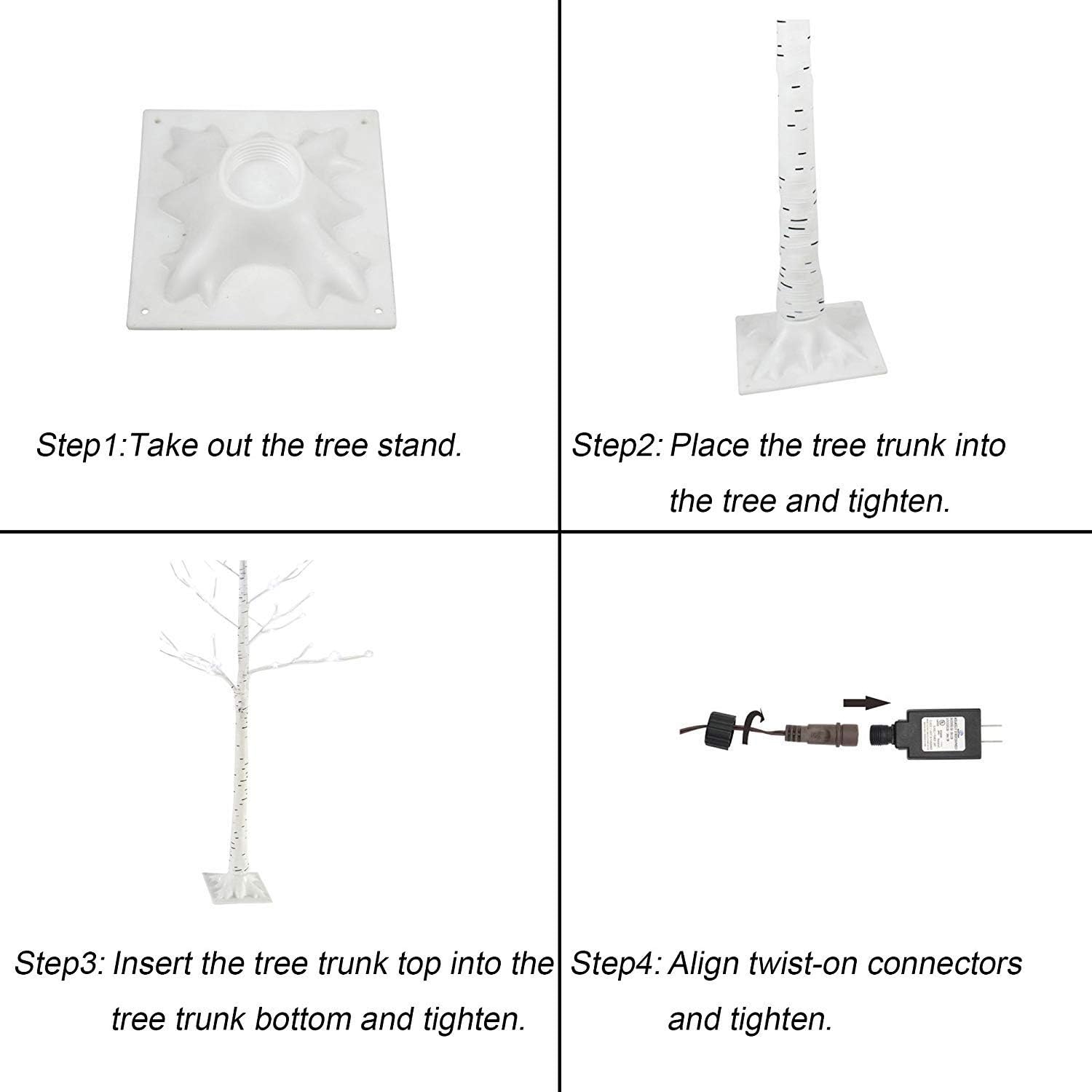 6 Feet 96 LED Lighted Birch Tree, Pack of 2 M14655