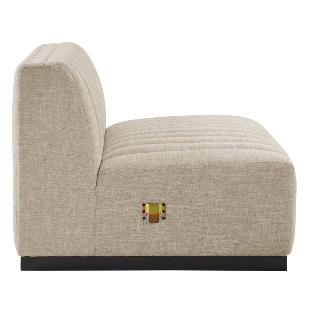 Black Beige Tufted Fabric Sofa K496214