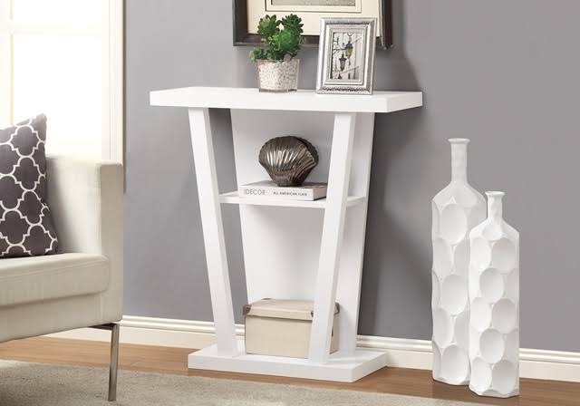 White Console Accent Table 32 in. W8228
