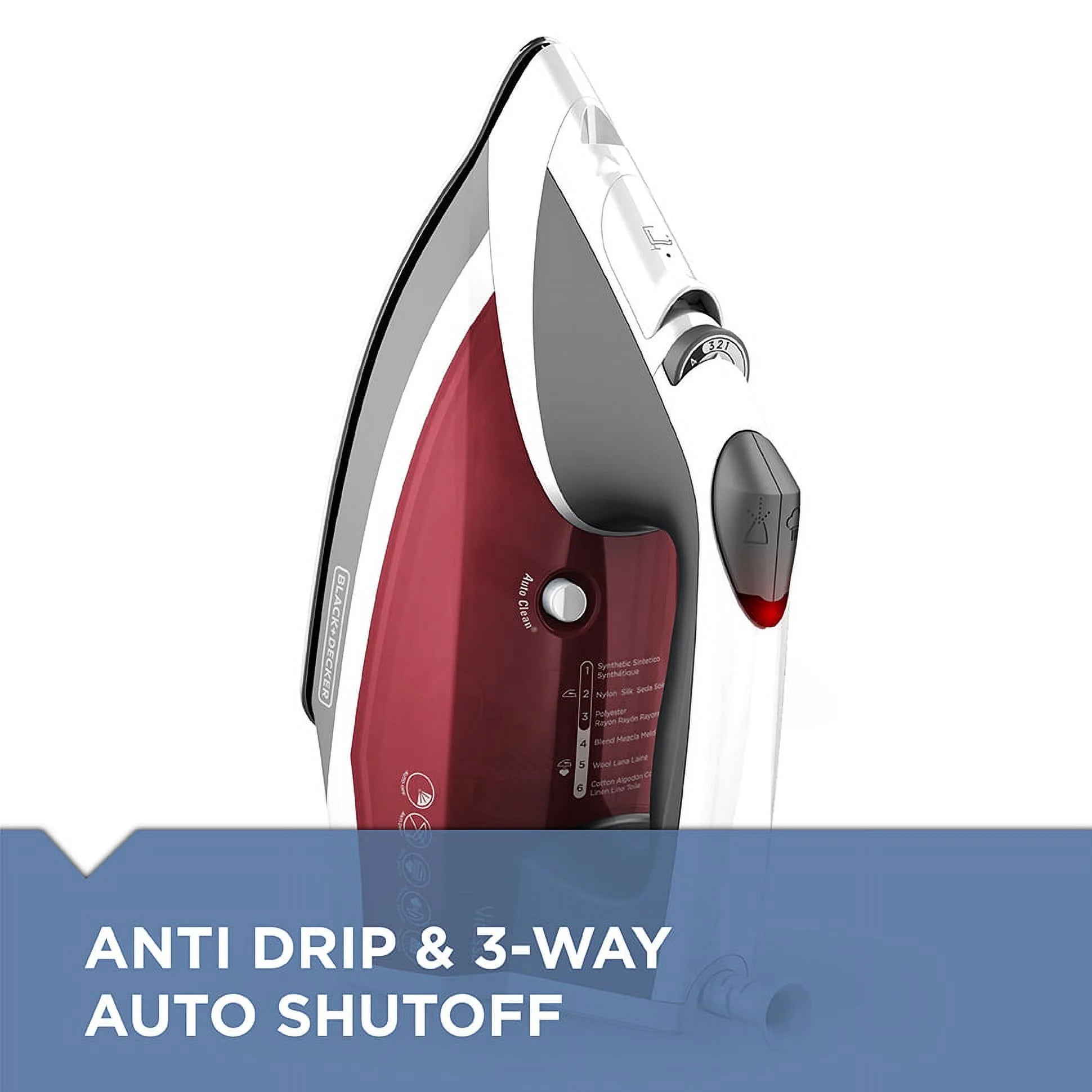 Red Steam Iron D148