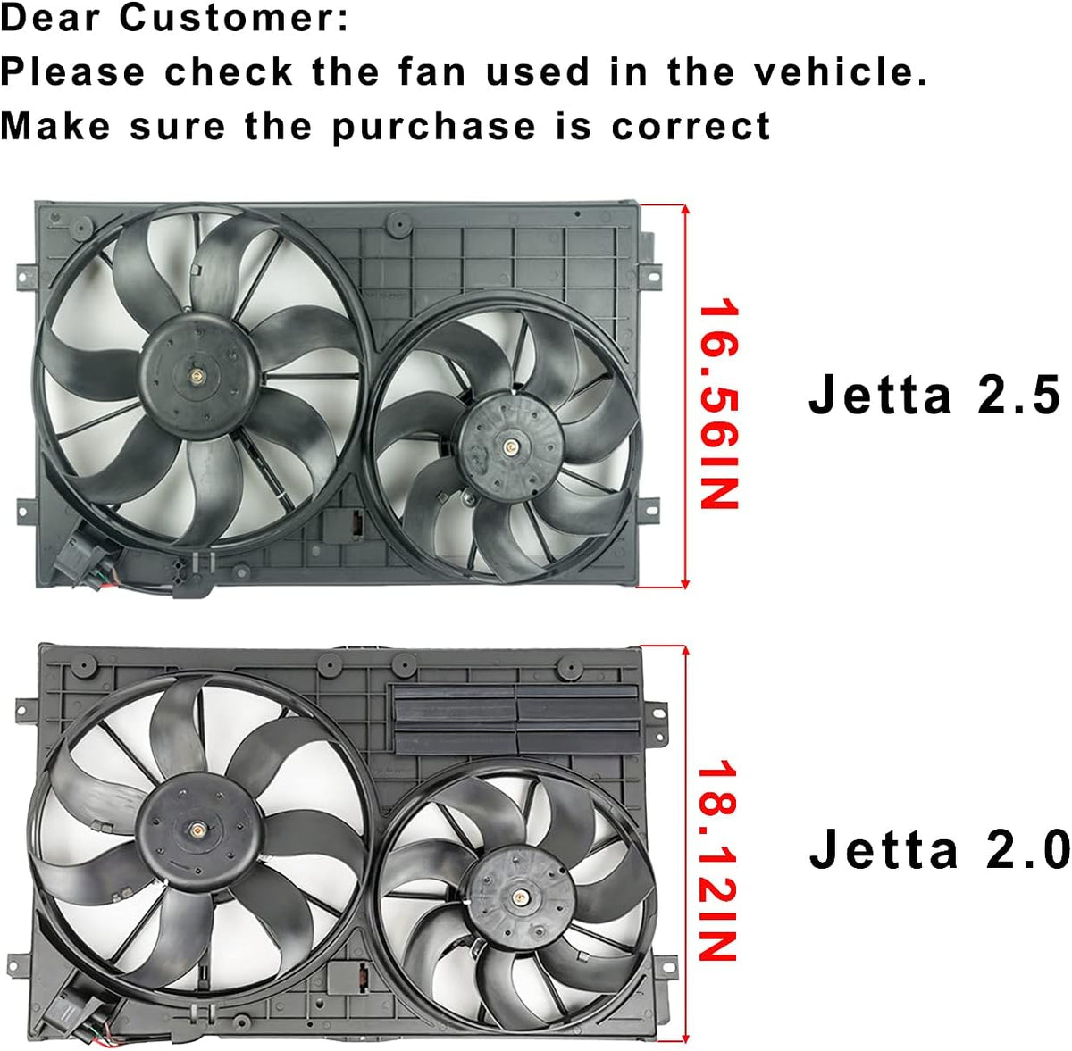 Dual Radiator & Condenser Cooling Fan Assembly for Volkswagen Jetta 2.0L VW Tiguan Audi A3 TT Q2719
