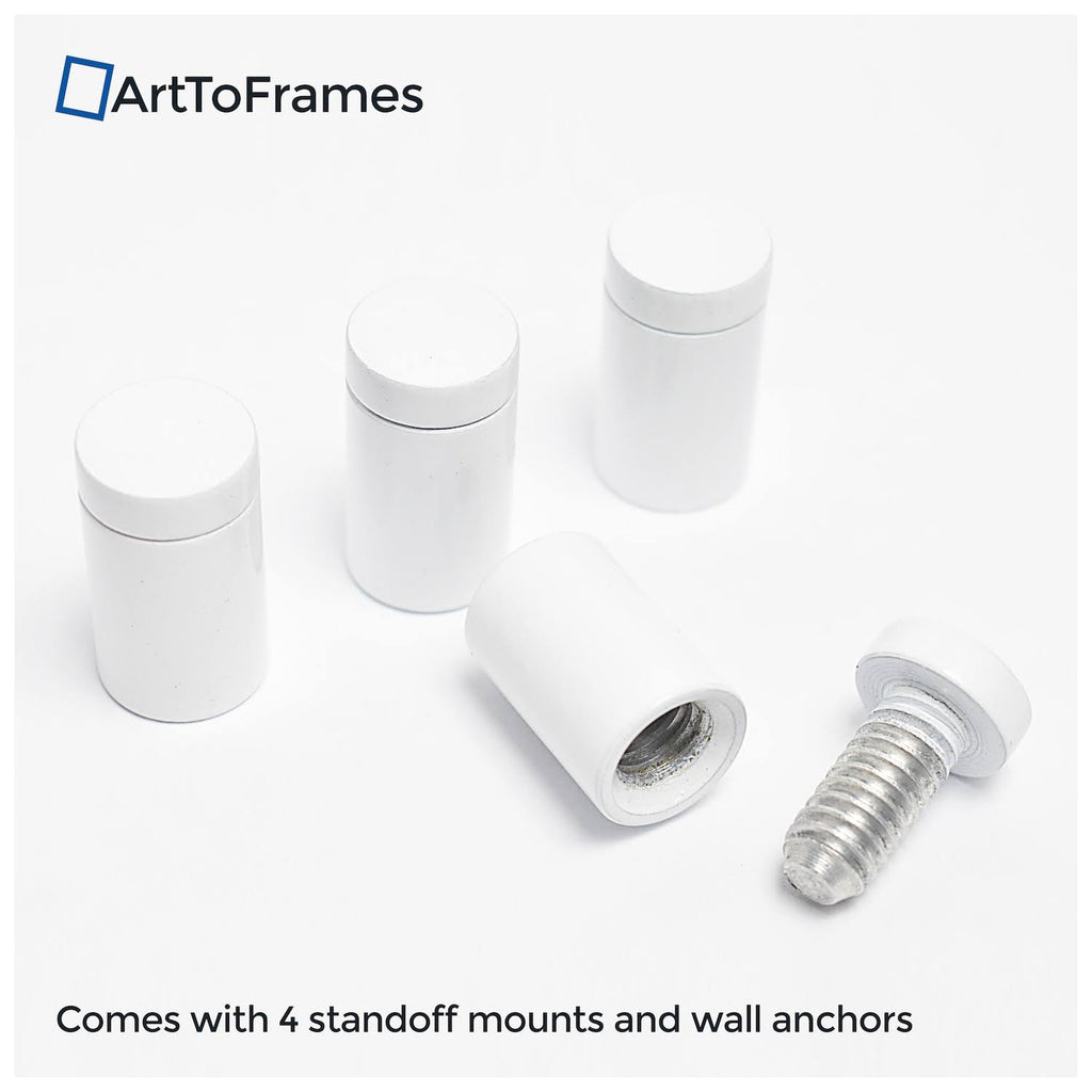 Acrylic Floating Frame for Pictures Up to 30x36 Inches with White Acrylic Standoff C174
