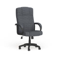 High Back Fabric Executive Swivel Office Chair with Arms Gray F7426