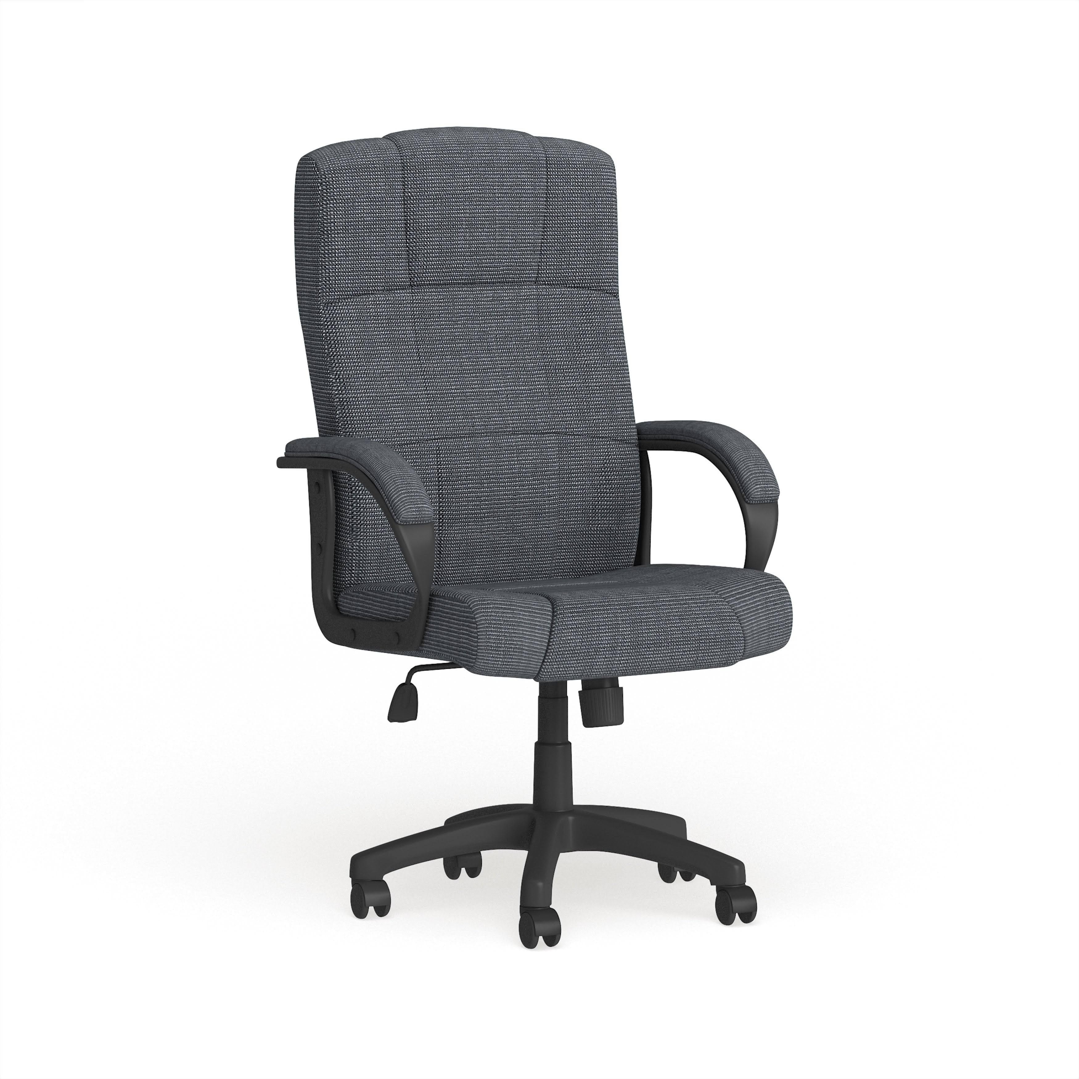 High Back Fabric Executive Swivel Office Chair with Arms Gray F7426