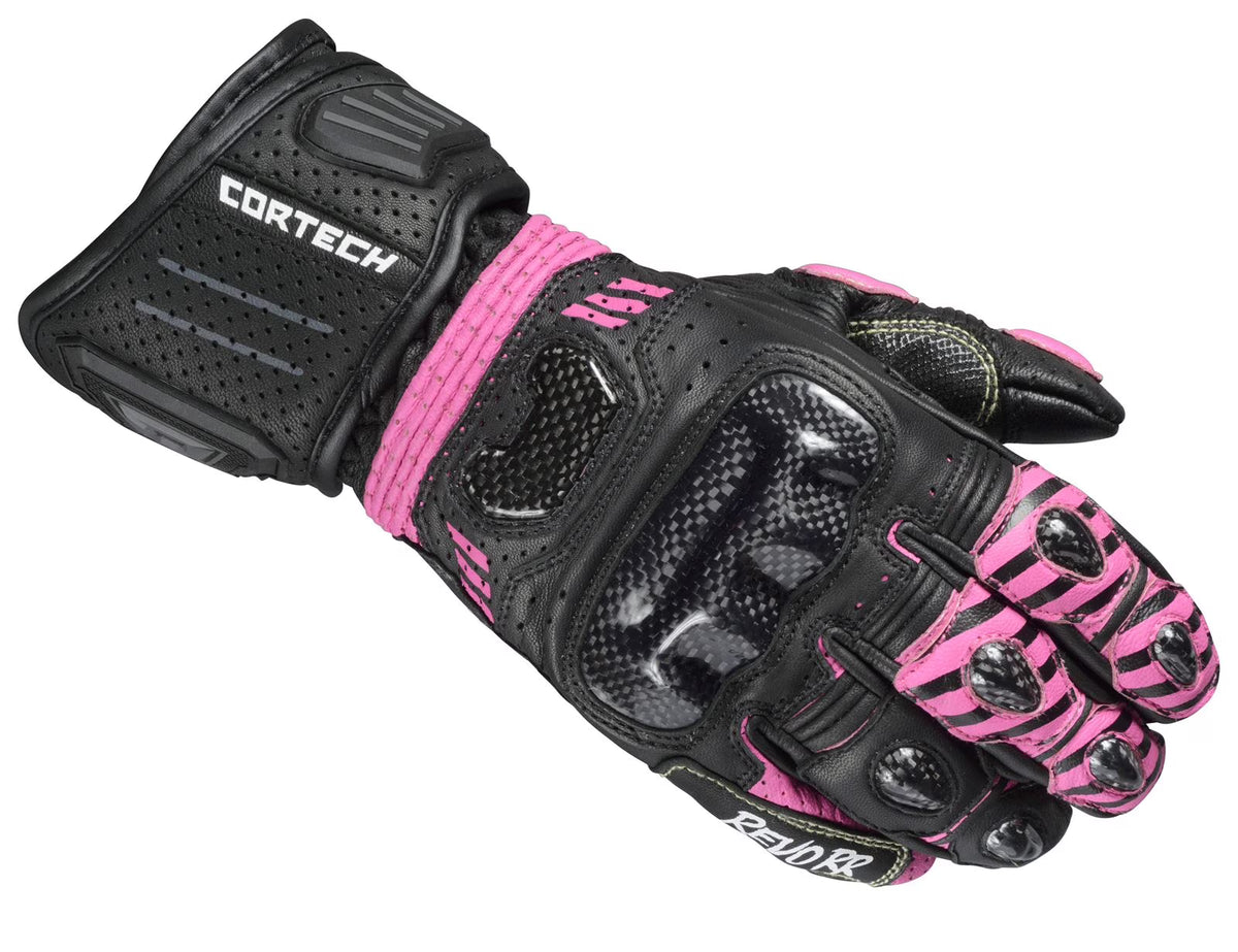 Pink Leather Motorcycle Gloves Y1750