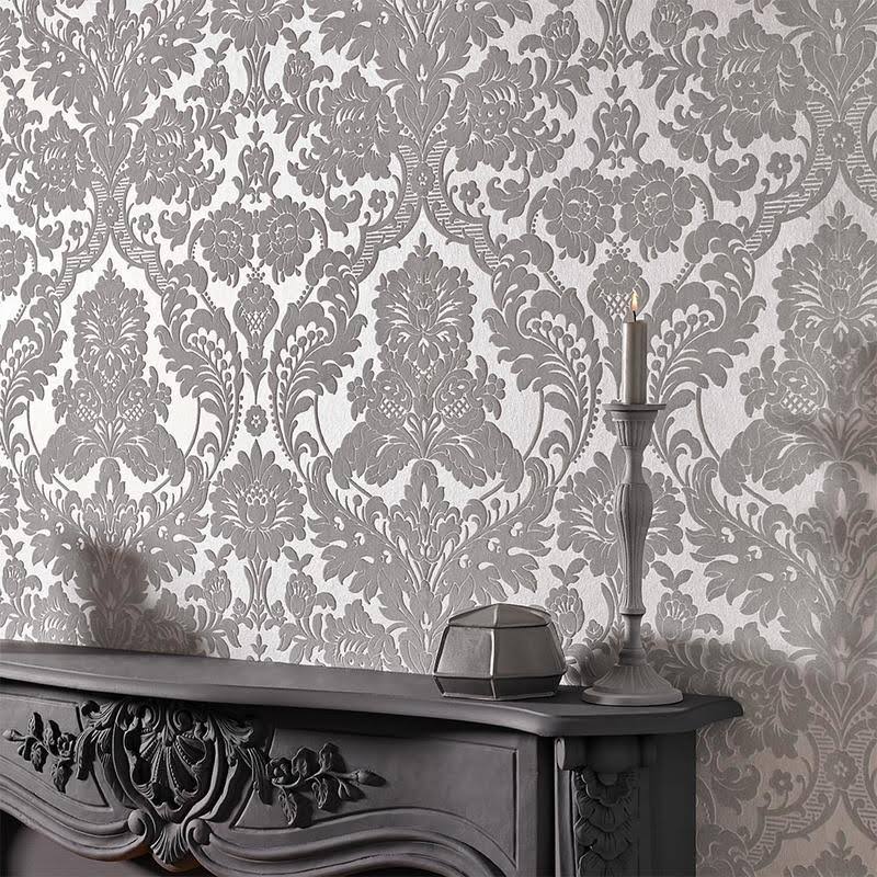 Gothic Damask Noir Wallpaper C69219
