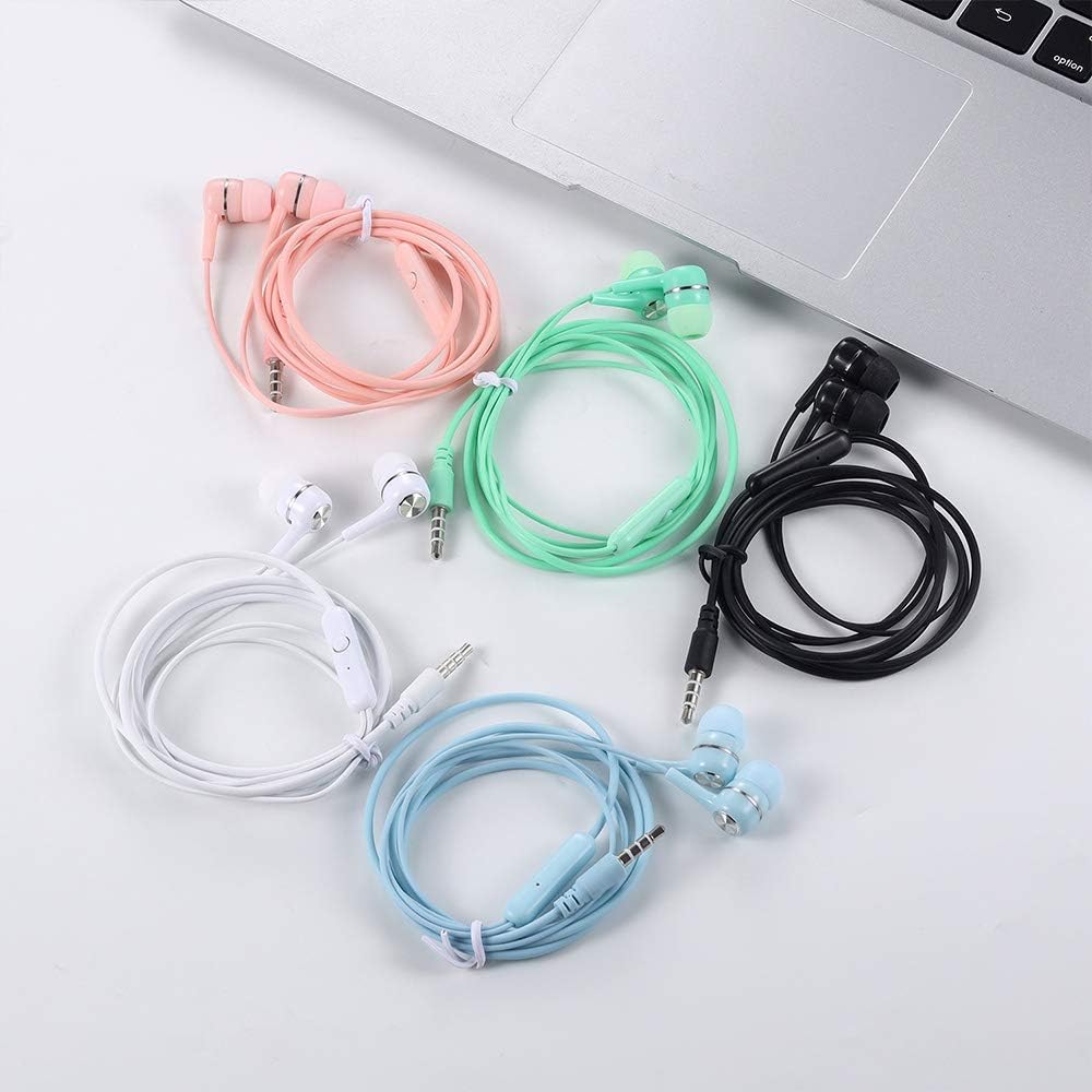 50 Packs Multi Colored Earbuds Headphones with Microphone F9411
