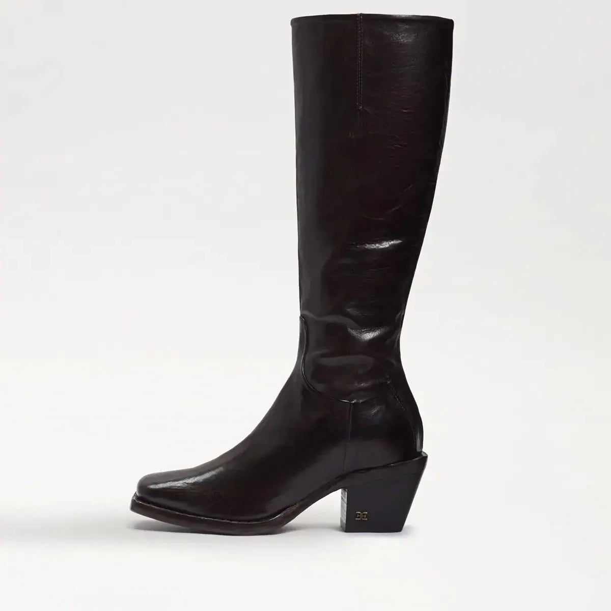 Dark Brown Washed Leather Square Toe Western Boot G55810