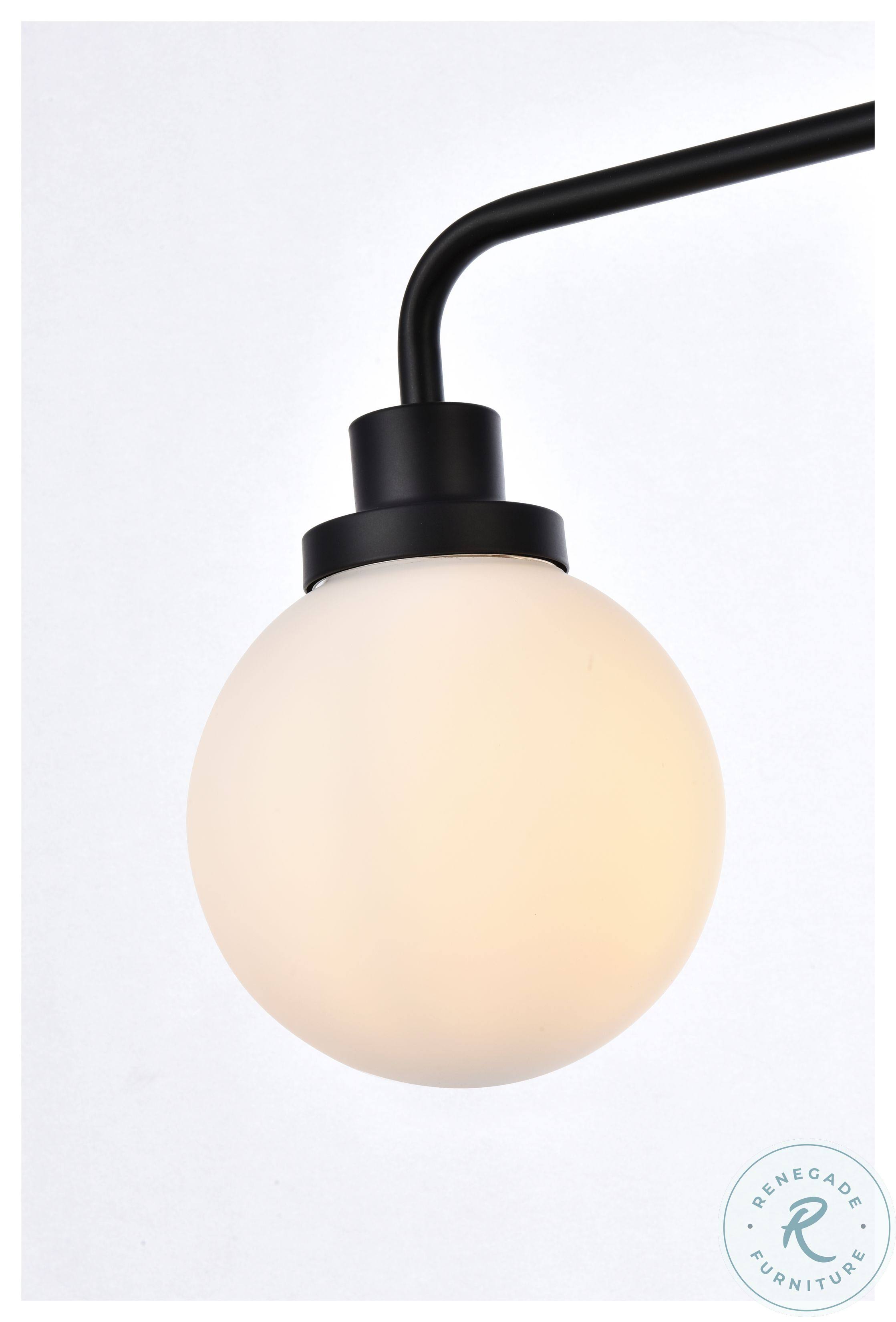 Black 4 Lights Bath Sconce with Frosted Shade O551
