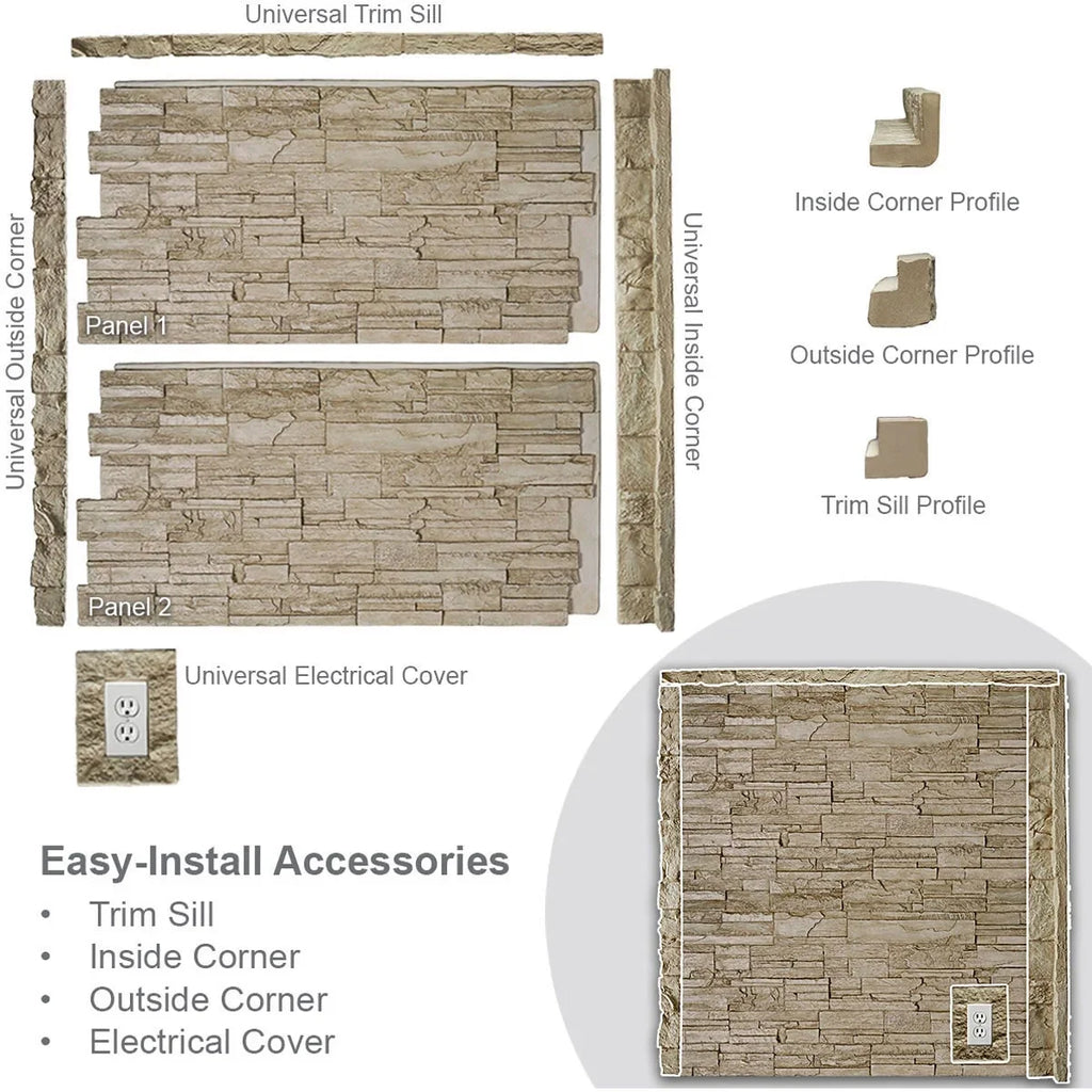 Faux Stone Siding Panel U929
