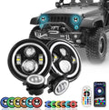 7 inch RGBW Halo LED Headlights and 4 inch Fog Lights Combo L87280