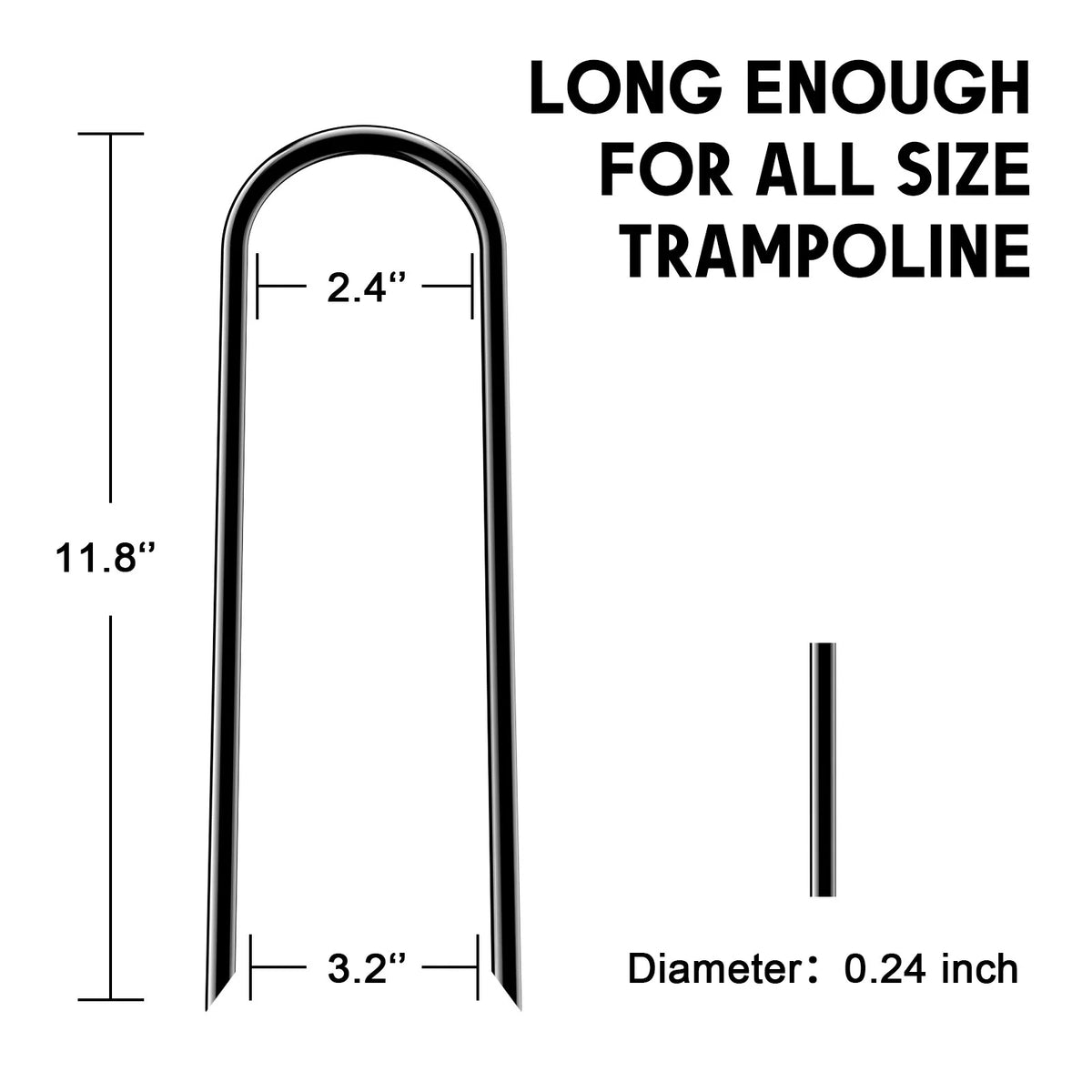 8 Pcs Heavy Duty Trampoline Ground Anchor Y69100