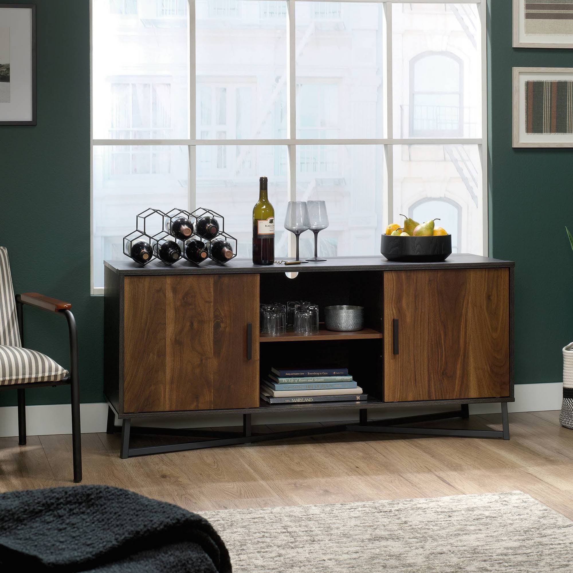 Credenza for 60x22 TVs, Brew Oak/Grand Walnut M99293