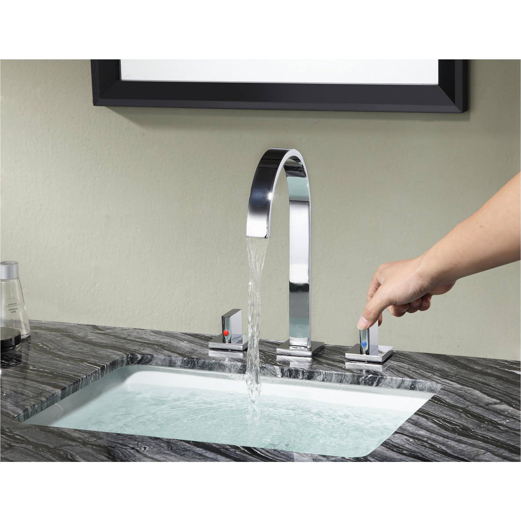 Polished Chrome Widespread 2-Handle Bathroom Faucet Y736419