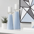 Blue Sky Glass Pillar Candle Holders Set of 2 U832811