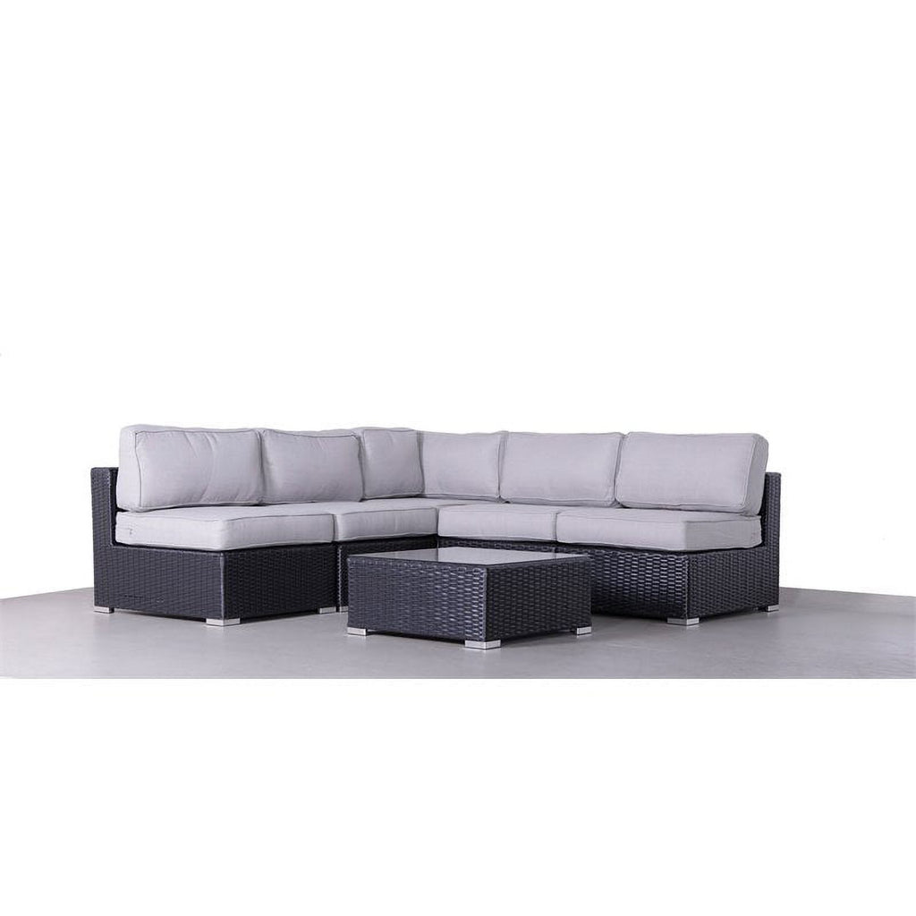 6-Piece Sectional Set with Cushions in Black/Gray B4029