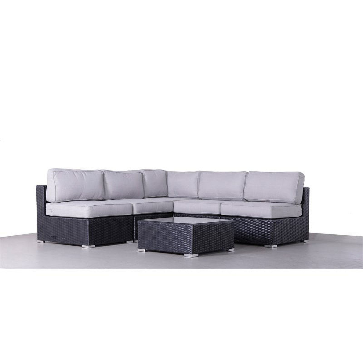 6-Piece Sectional Set with Cushions in Black/Gray B4029
