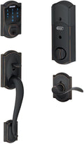Aged Bronze Touchscreen Deadbolt with Built-In Alarm, Pack of 2 T40616