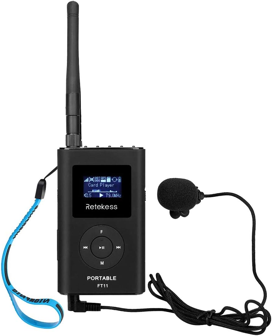 FM Transmitter with Microphone and Antenna, Rechargeable, Pack of 2 E194559