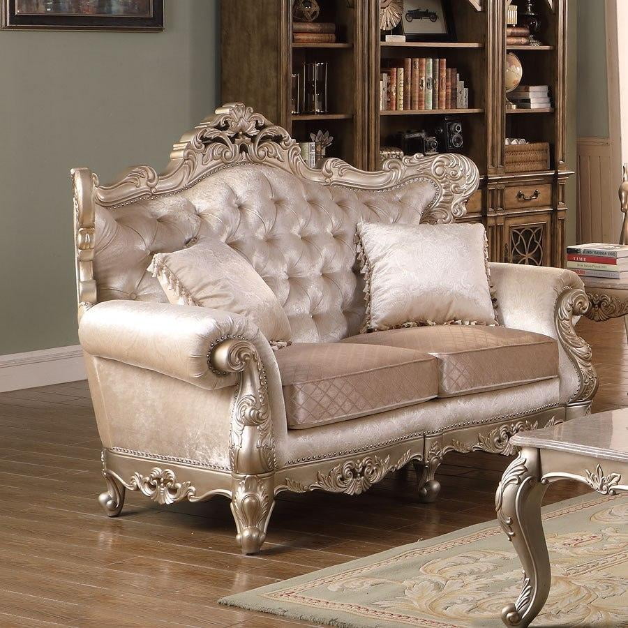 Beige Wood Sofa Set 3Pcs R4543