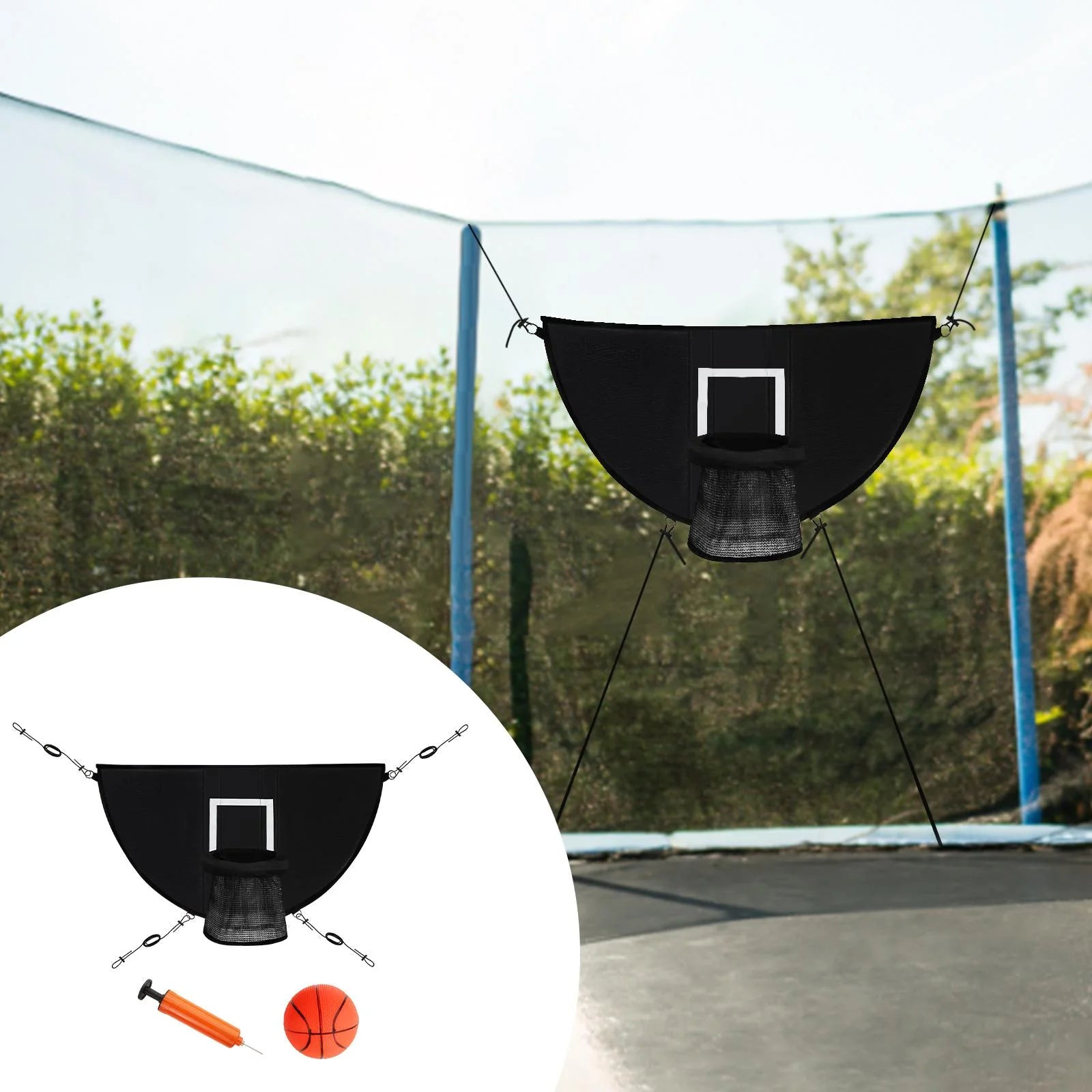 Basketball Hoop for Trampoline with Ropes and Hooks F4593