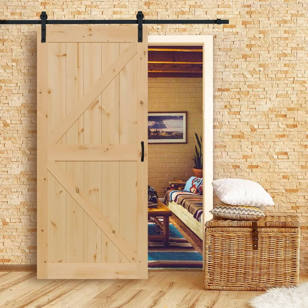 Solid Pine Unfinished Barn Door Slab F70132