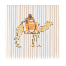Camel Stripe Storage Ottoman E977