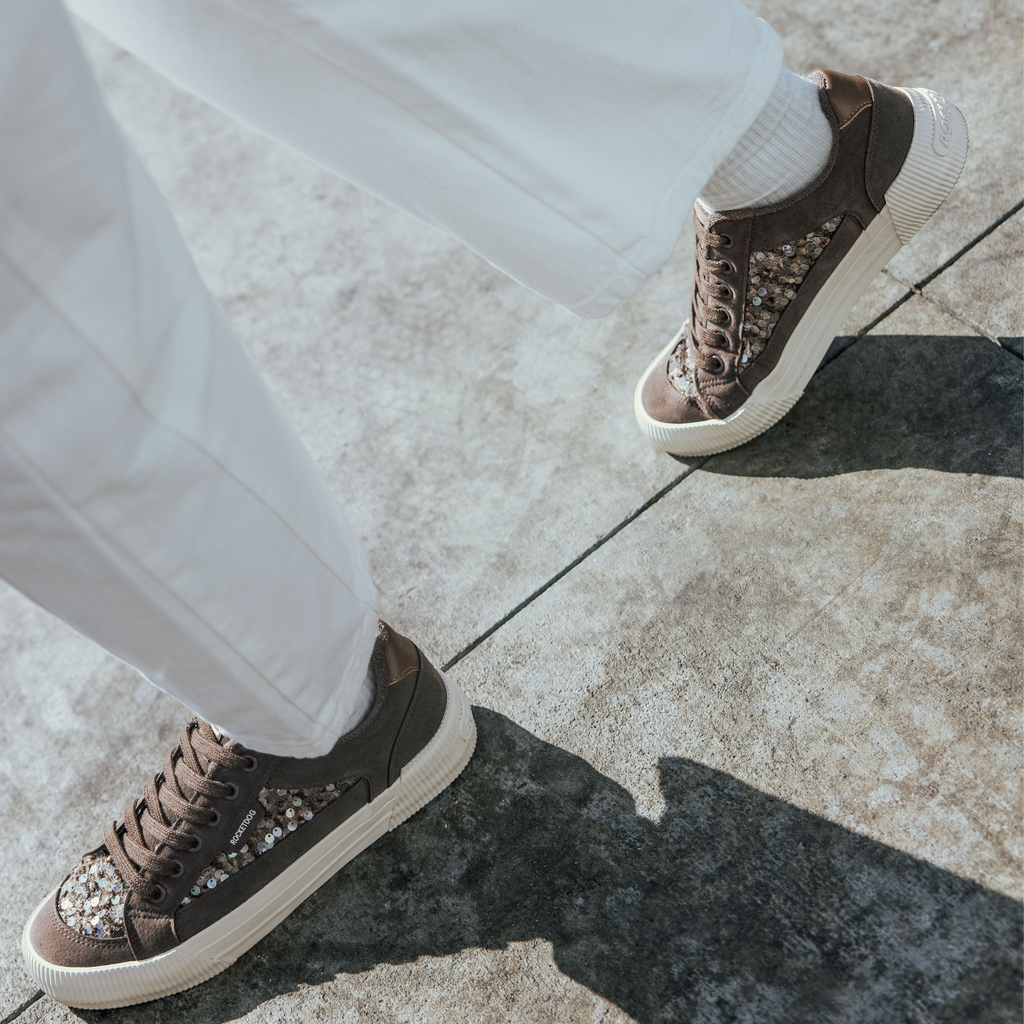Cheery Brown Sequin Sneaker