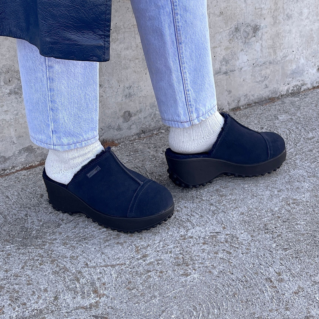 Fran Navy Suede Clog