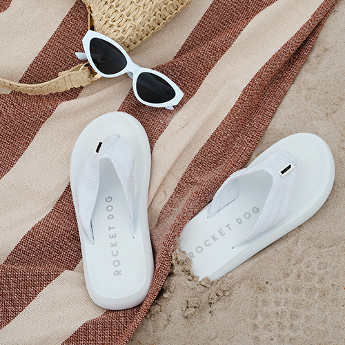 Sunset White Webbing Flip Flop