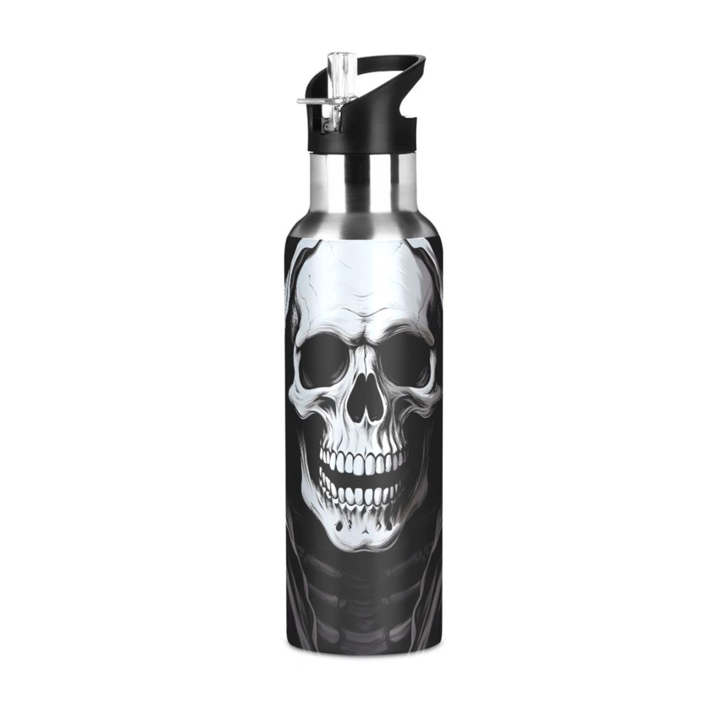 Stainless Steel Insulated Vacuum Flask Water Bottle with Straw Lid X94139