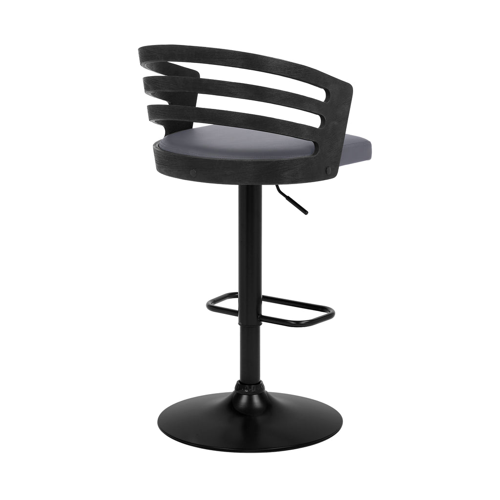 Gray/Black Faux Leather Swivel Bar Stool Z75467