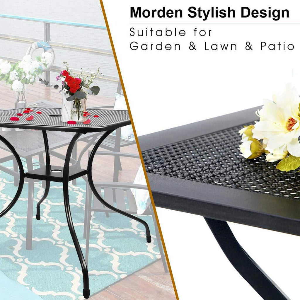 Outdoor Cast Iron Square Bistro Table with Umbrella Hole Q763